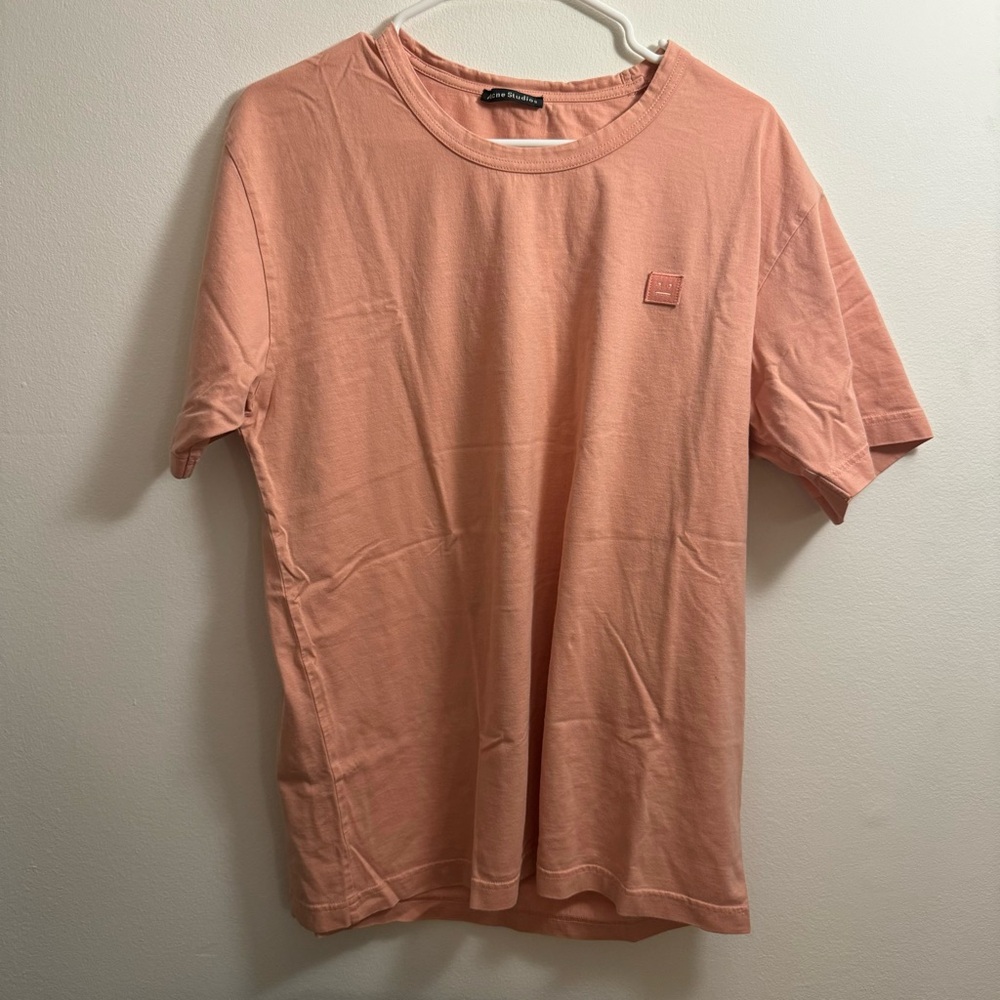 Acne Studios Nash Face Patch Tshirt Peach XL